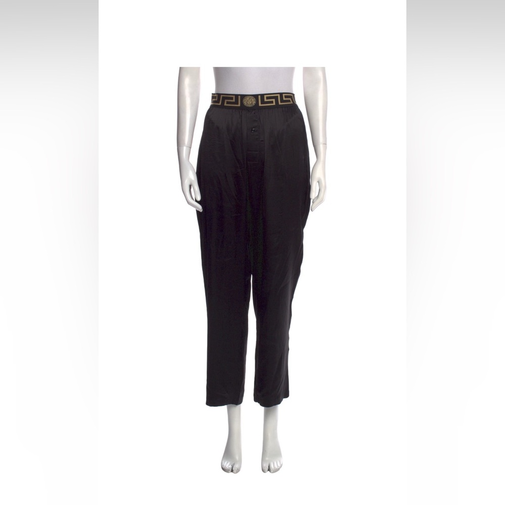 Versace silk pants - size small - black /gold